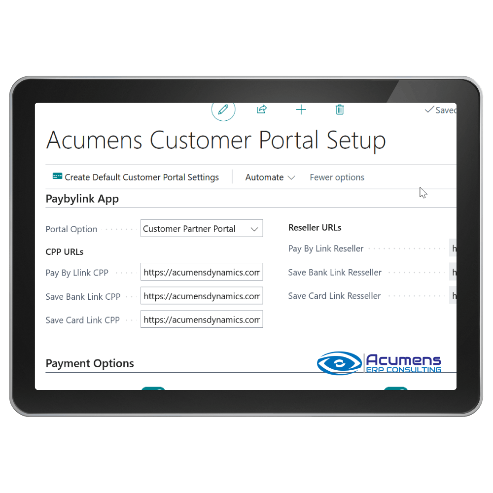 Acumens Customer Portal Integration