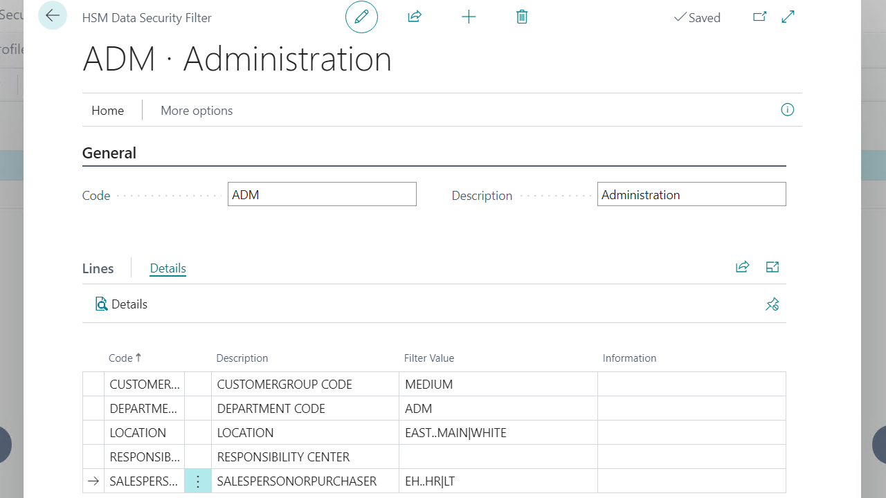 HSM Data Security Filter