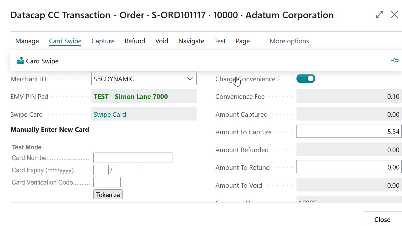 Datacap CC Transaction