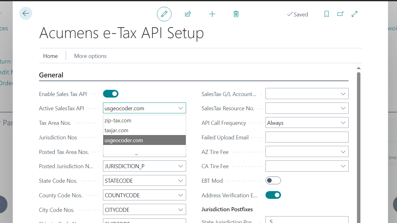 Acumens e-Tax API Setup